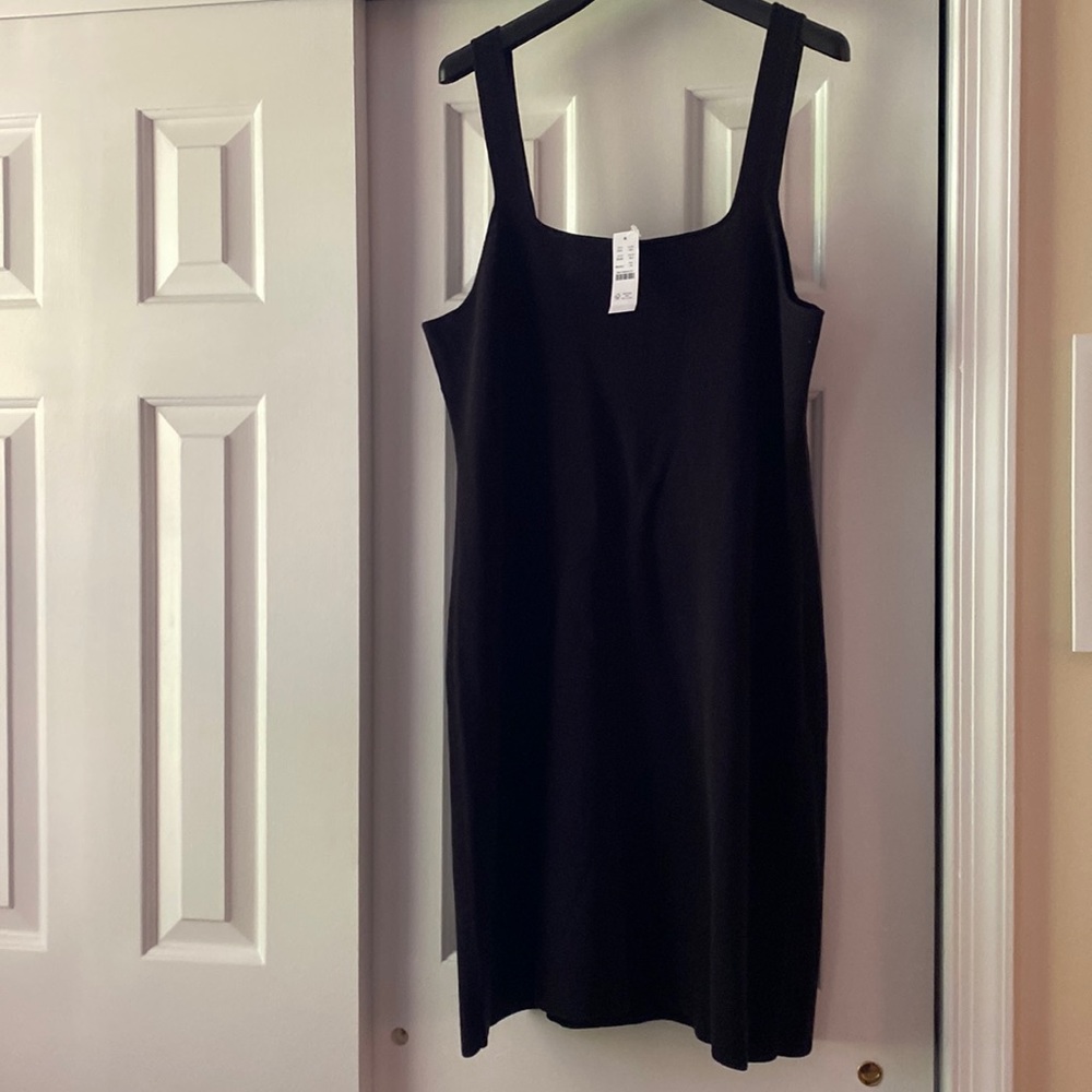 New with tags- black j Crew square neck cotton tank dress